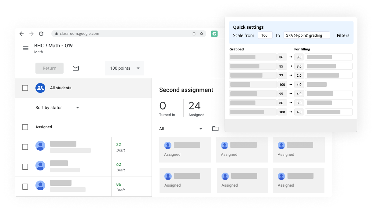 adjust and change grade scale settings